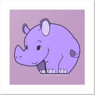 Rhino (purple) Posters and Art